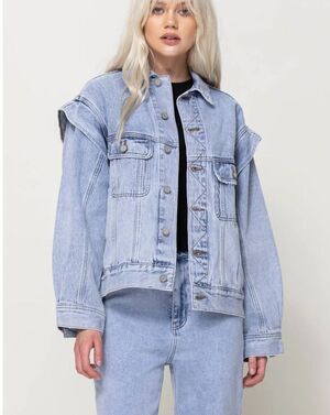 Vervet by flying monkey Rumors Denim Jean Jacket Boyfriend Fit Women’s XS NEW